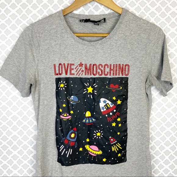 EUC Love Moschino Space Printed Short Sleeve Tee - Picture 2 of 7